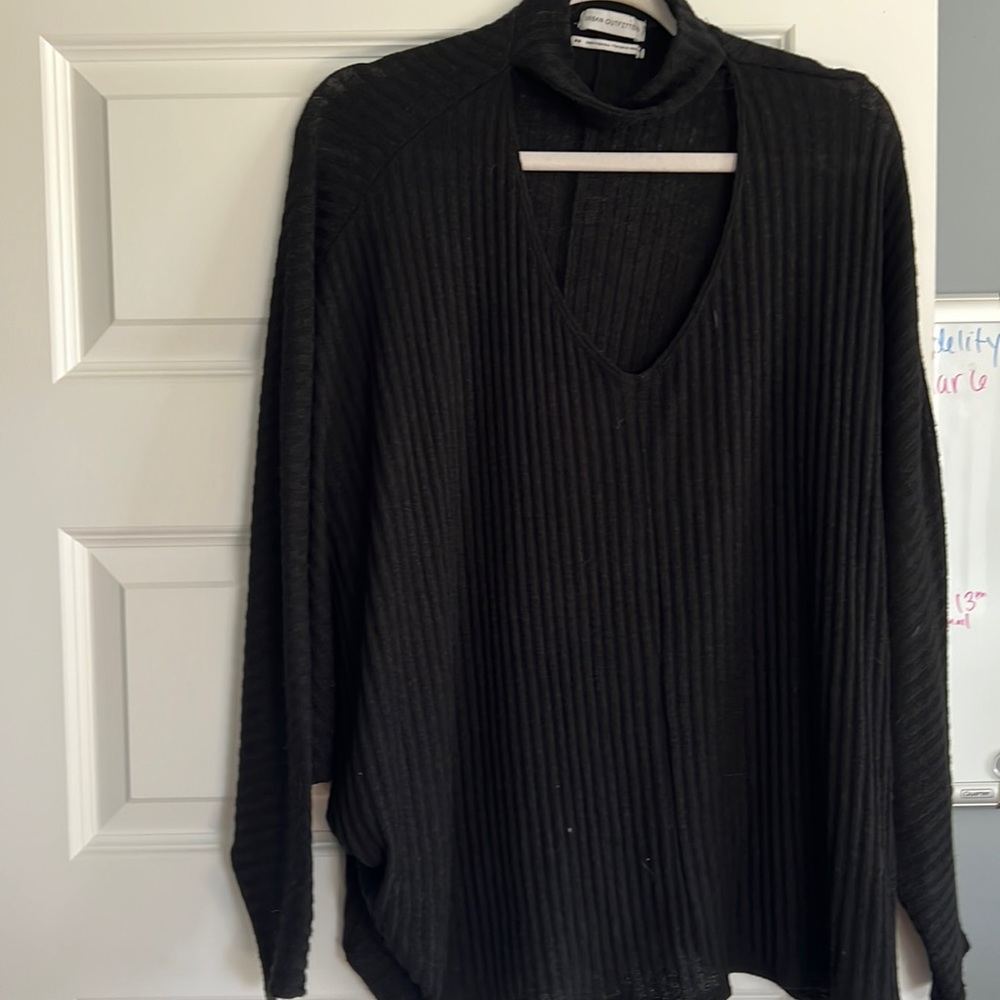 Black light sweater, cut out v neck, urban outfitters.